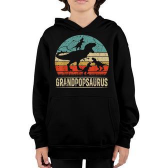 Grandpop Dinosaur Rex Grandpopsaurus 3 Kids Family Matching Youth Hoodie - Thegiftio UK