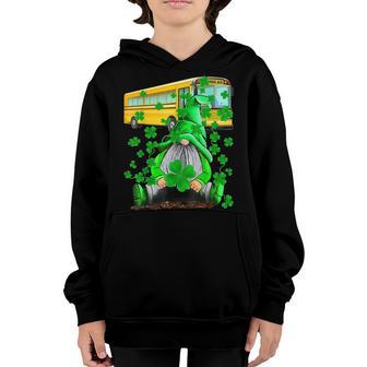 Green Gnomes Bus School Driver And Shamrock St Patricks Day Youth Hoodie - Thegiftio UK