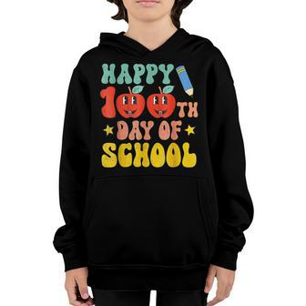 Groovy 100 Day Of School Teachers Kids Happy 100 Days Boys Youth Hoodie - Thegiftio UK