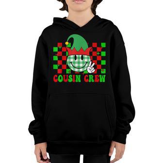 Groovy Christmas Cousin Crew 2022 Team Santa Elf Squad Kids V6 Youth Hoodie - Thegiftio UK