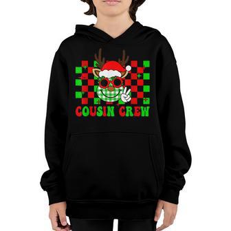 Groovy Christmas Cousin Crew 2022 Team Santa Elf Squad Kids Youth Hoodie - Thegiftio UK