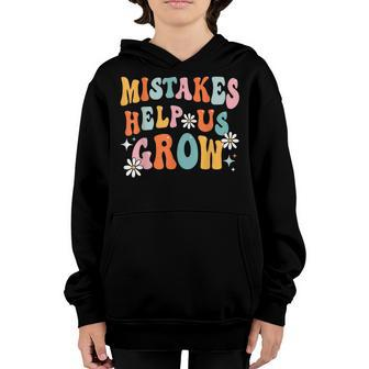 Groovy Growth Mindset Positive Retro Teacher Back To School Youth Hoodie - Seseable