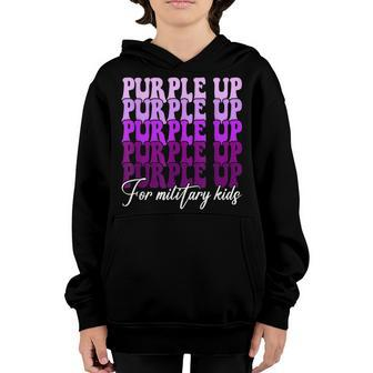 Groovy Purple Up For Military Child Month The Military Kids Youth Hoodie | Mazezy AU