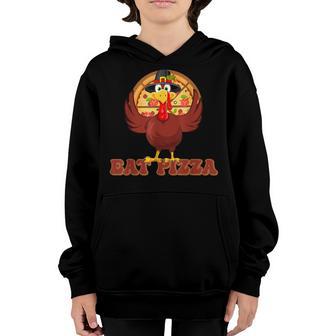 Groovy Thanksgiving Turkey Eat Pizza Adult Vegan Kids Funny Youth Hoodie - Thegiftio UK