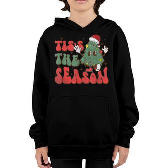 Groovy Tis The Season Christmas Tree Hippie Boys Girls Youth Hoodie - Thegiftio UK