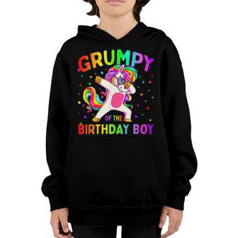 Grumpy Of The Birthday Party Boy Dabbing Unicorn Youth Hoodie - Thegiftio UK