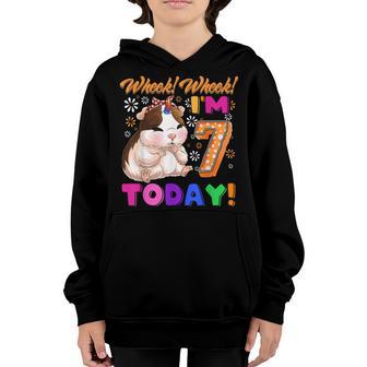 Guinea Pig 7 Year Old Cavy 7Th Birthday Toddler Boy Girl Youth Hoodie - Thegiftio UK