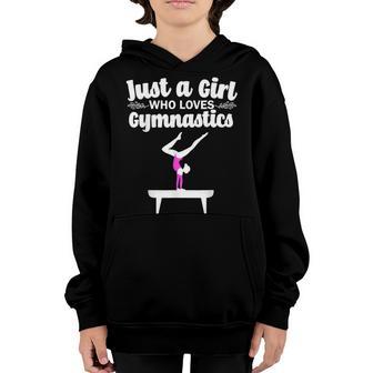 Gymnastics Just A Girl Who Loves Gymnasts Acrobat Youth Hoodie - Thegiftio UK