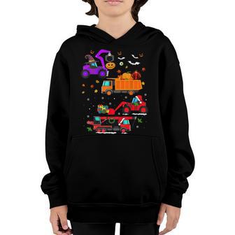 Hallothanksmas Construction Vehicle Crane Truck Boys Youth Hoodie - Thegiftio UK