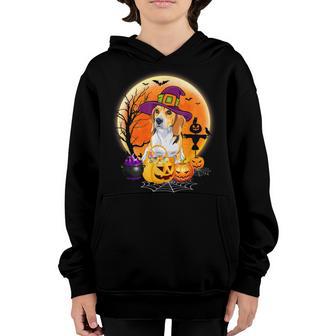 Halloween Beagle Dog Moon With Pumpkin Funny Gifts Women Kid V2 Youth Hoodie - Thegiftio UK