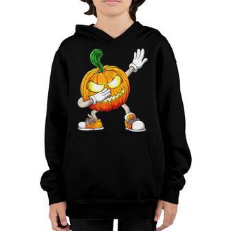 Halloween Boys Dabbing Scary Pumpkin Jack O Lantern Dab Youth Hoodie - Thegiftio UK