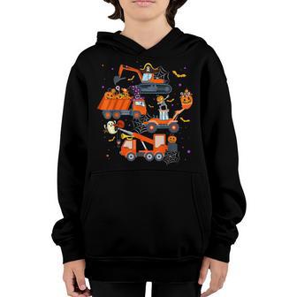 Halloween Crane Truck Construction Pumpkin Toddler Kids Boy Youth Hoodie - Thegiftio UK
