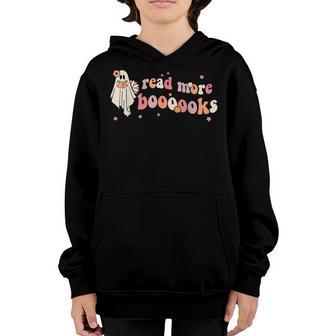 Halloween Groovy Read More Books Cute Boo Ghost Reading Kids V6 Youth Hoodie - Thegiftio UK
