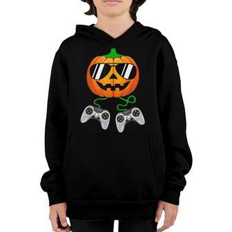 Halloween Jack O Lantern Gamer Boys Kids Men Funny Halloween V20 Youth Hoodie - Thegiftio UK