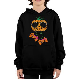Halloween Jack O Lantern Video Gamer Boys Kids Men Halloween Youth Hoodie - Thegiftio UK