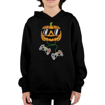 Halloween Jack O Lantern Video Gamer Pumpkin Boys Kids Men Youth Hoodie - Thegiftio UK