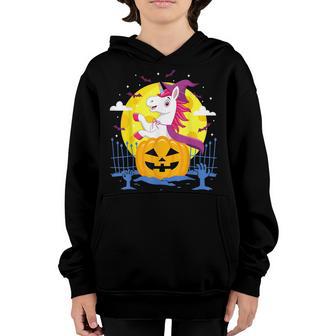 Halloween Kids Girls Women Witchy Unicorn Hallowen Youth Hoodie - Thegiftio UK