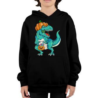 Halloween Scary Dinosaur T Rex Funny Pumpkin Hat Boys Men Youth Hoodie - Thegiftio UK