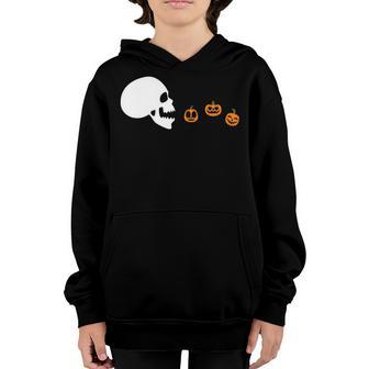 Halloween Skeleton Eating Ghost Gamer Men Women Kids V2 Youth Hoodie - Thegiftio UK