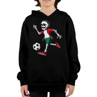 Halloween Soccer Skeleton Men Boys Soccer Player Halloween Youth Hoodie - Thegiftio UK