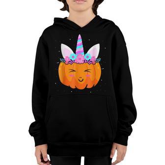Halloween Unicorn Pumpkin Thanksgiving Kids Girls Women Youth Hoodie - Thegiftio UK
