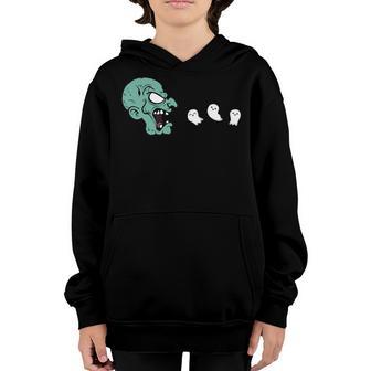 Halloween Zombie Eating Ghost Gamer Men Women Kids Youth Hoodie - Thegiftio UK