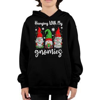 Hanging With My Gnomies Christmas Kids Gnomes Xmas Youth Hoodie - Thegiftio UK