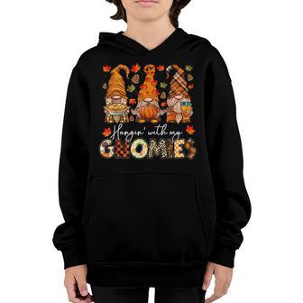 Hanging With My Gnomies Leopard Gnome Thanksgiving Kid Women Youth Hoodie - Thegiftio UK