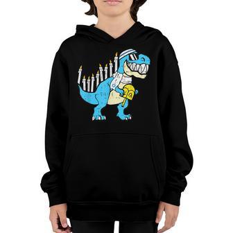 Hanukkah Dinosaur Menorawr Saurus Rex Chanukah Jewish Boys Youth Hoodie - Thegiftio UK