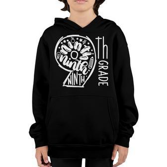 Happy 100 Day Of School 9Th Ninth Grade Typography Youth Hoodie - Seseable