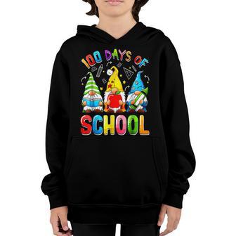 Happy 100 Days Of School 100Th Day Gnomies Teacher Student Youth Hoodie - Thegiftio UK