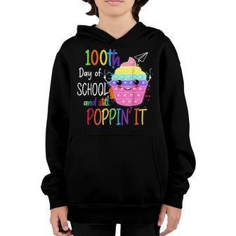 Happy 100 Days Of School And Still Poppin 100Th Day Pop It V11 Youth Hoodie - Thegiftio UK