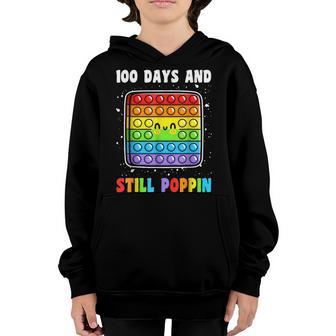 Happy 100 Days Of School And Still Poppin 100Th Day Pop It V8 Youth Hoodie - Thegiftio UK