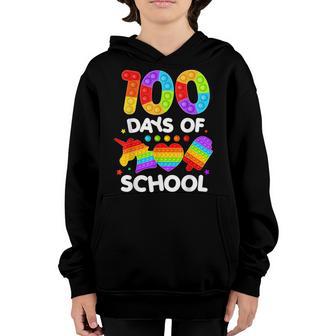 Happy 100 Days Of School And Still Poppin 100Th Day Pop It V9 Youth Hoodie - Thegiftio UK