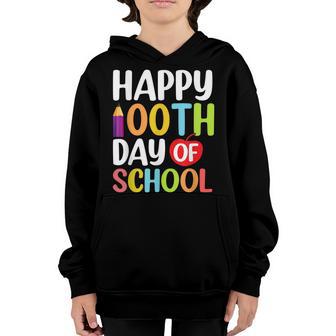 Happy 100 Days Of School Colorful Pencil Magical School Day Youth Hoodie - Thegiftio UK