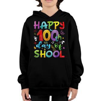 Happy 100 Days Of School Cute Teacher Student Child Gifts Youth Hoodie - Thegiftio UK