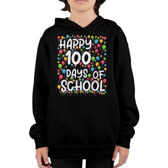 Happy 100 Days Of School Gift Teachers Kids 100Th Day School Youth Hoodie - Thegiftio UK