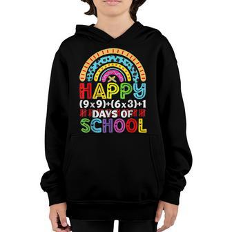 Happy 100 Days Of School Math Rainbow 100Th Day Teacher Youth Hoodie - Thegiftio UK