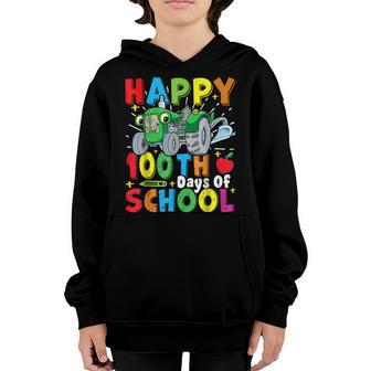 Happy 100 Days Of School Tractors Teacher Boys Kids Toddlers Youth Hoodie - Thegiftio UK