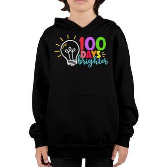Happy 100Th Day 100 Days Brighter Teacher School Kids V2 Youth Hoodie - Thegiftio UK