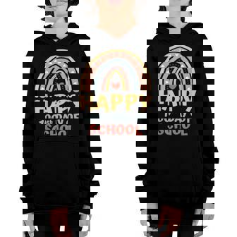 Happy 100Th Day 100 Days Of School Boho Rainbow Students Youth Hoodie - Thegiftio