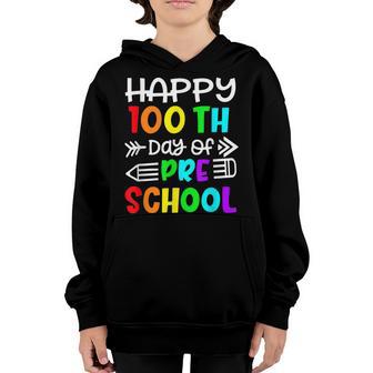 Happy 100Th Day O Preschool For Kids Back To School Youth Hoodie - Thegiftio UK