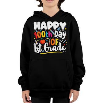 Happy 100Th Day Of 1St Grade 100 Days Of School Gifts Youth Hoodie - Thegiftio UK