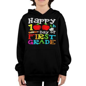 Happy 100Th Day Of 1St Grade 100 School Days Teacher Kids V5 Youth Hoodie - Seseable