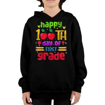 Happy 100Th Day Of 1St Grade 100 School Days Teacher Kids Youth Hoodie - Seseable