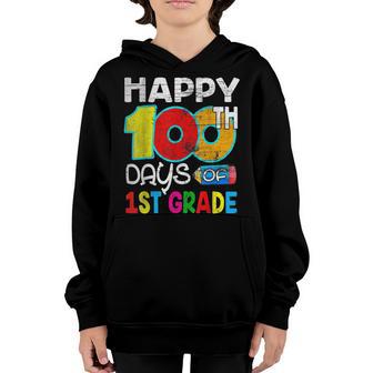 Happy 100Th Day Of 1St Grade For Kids Boys Girls Students Youth Hoodie - Thegiftio UK