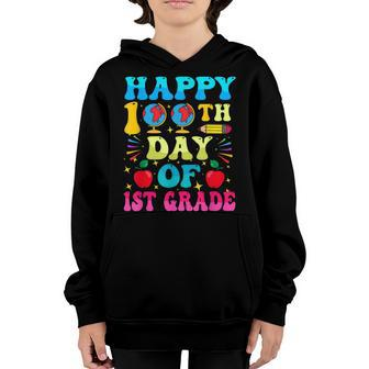 Happy 100Th Day Of 1St Grade Funny 100 Days Of School V10 Youth Hoodie - Seseable