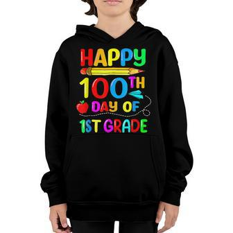 Happy 100Th Day Of 1St Grade Funny 100 Days Of School V3 Youth Hoodie - Seseable