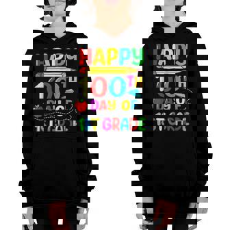 Happy 100Th Day Of 1St Grade Funny 100 Days Of School V3 Youth Hoodie - Seseable