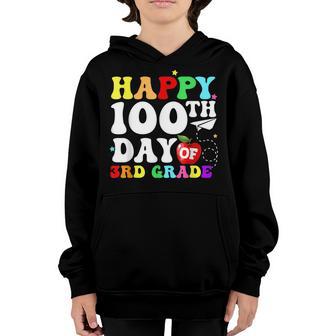 Happy 100Th Day Of 3Rd Grade 100 Days School Teacher Kids Youth Hoodie - Thegiftio UK